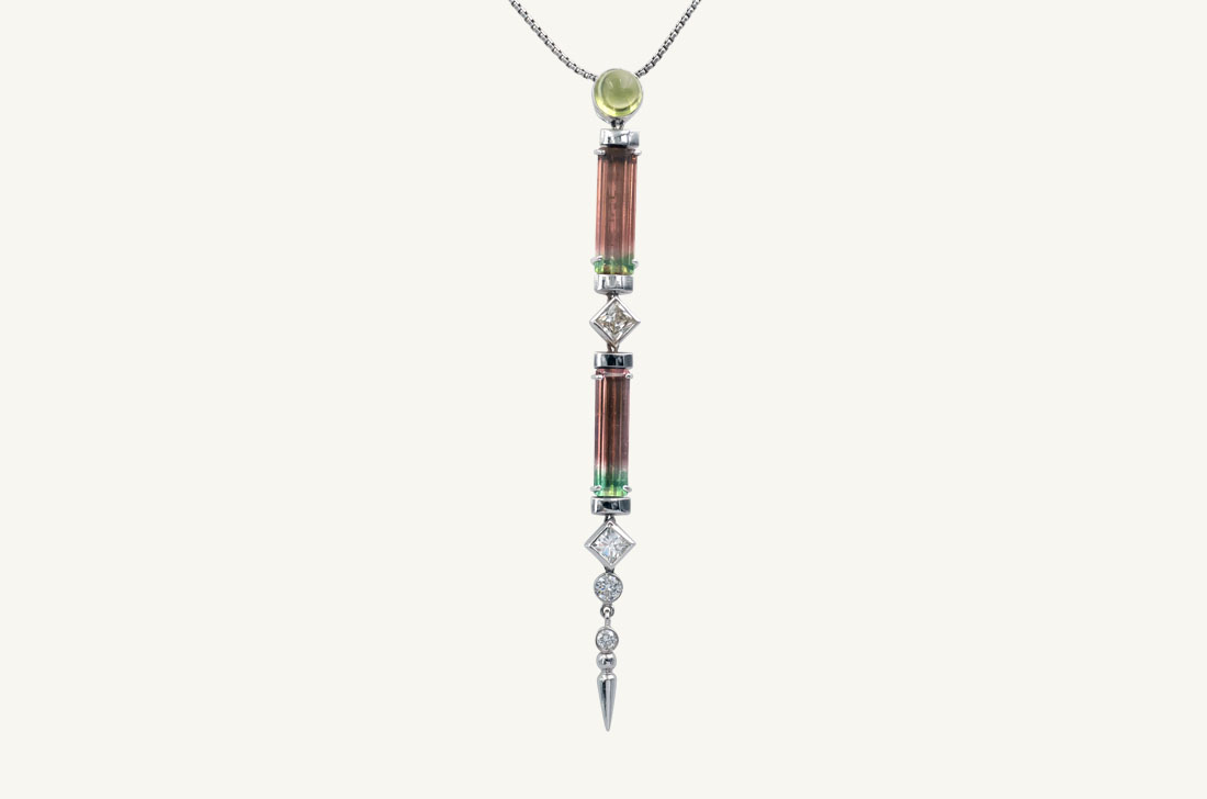 Autumn - Bicolor Tourmalines & DIamonds