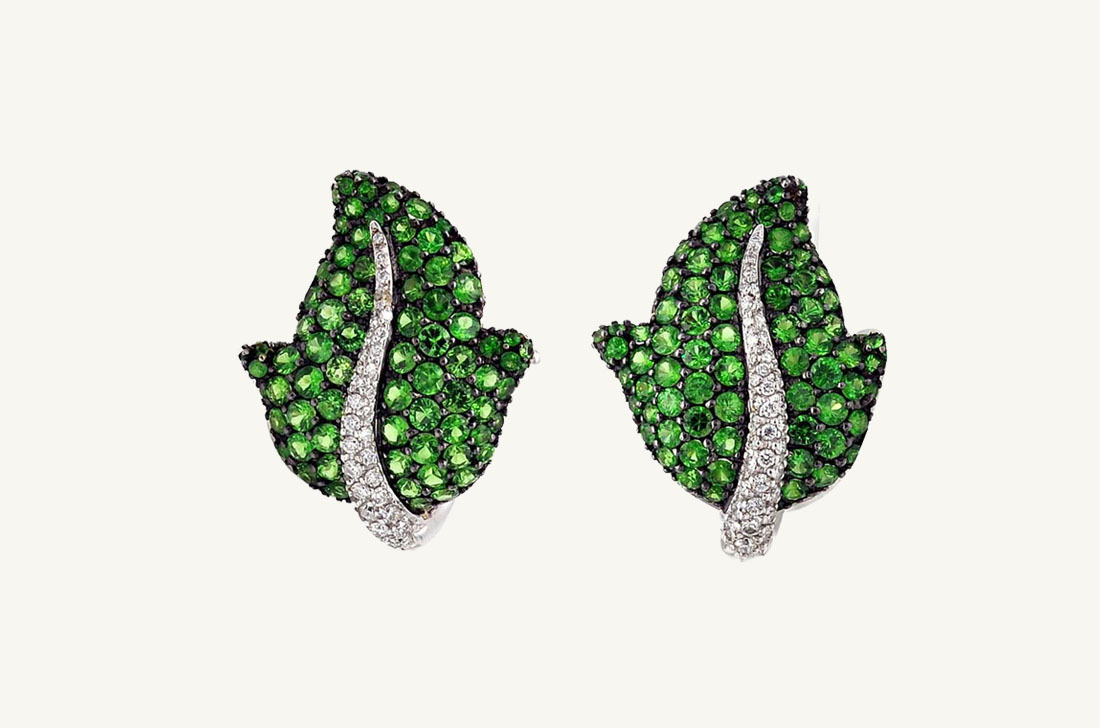 Leaf - Tsavorite & Diamonds