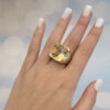 Golden Cushion Ring