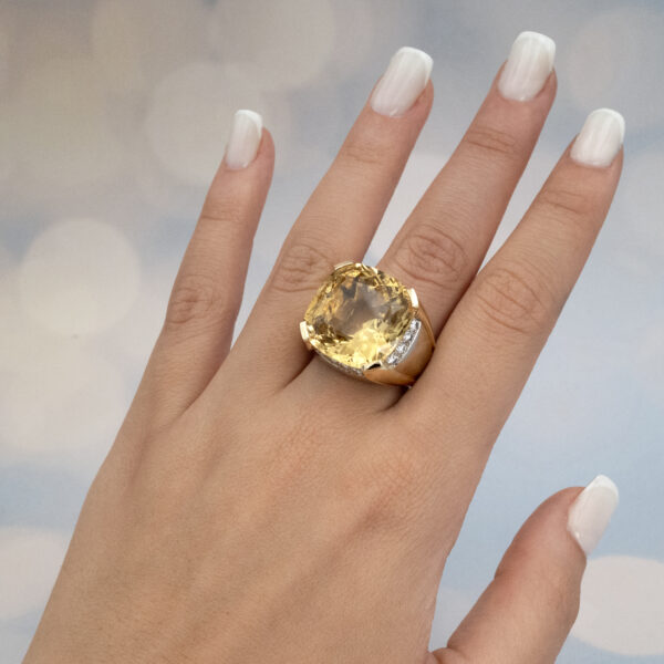 Golden Cushion Ring