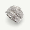 White gold and diamond dome ring