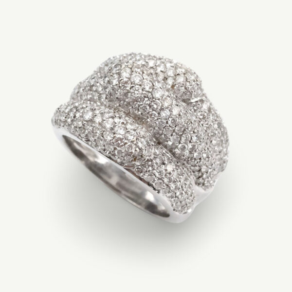 White gold and diamond dome ring