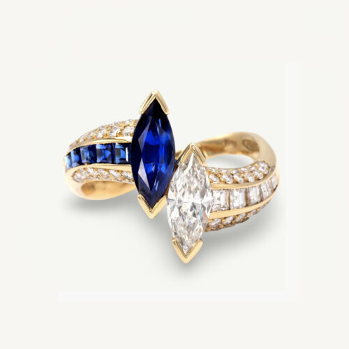 Sapphire and diamond ring