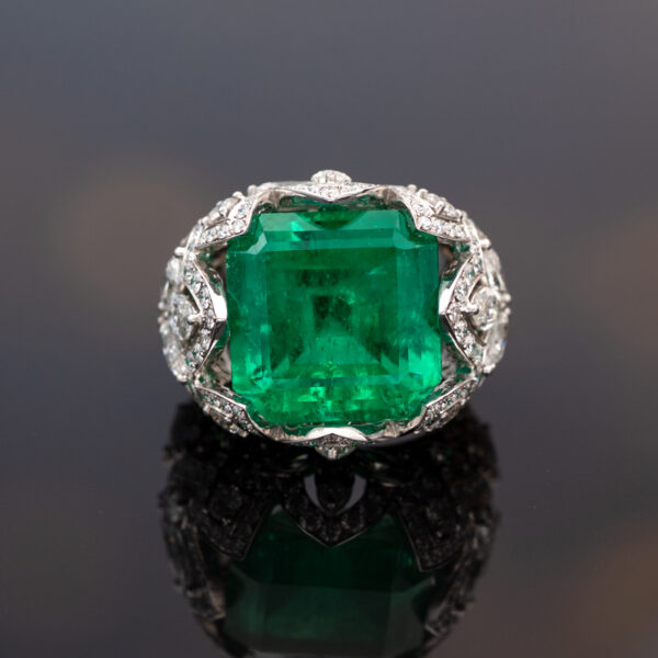 17.81 ct Colombian Emerald Lace Ring