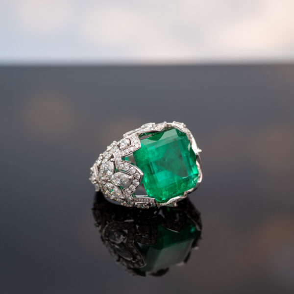 17.81 ct Colombian Emerald Lace Ring