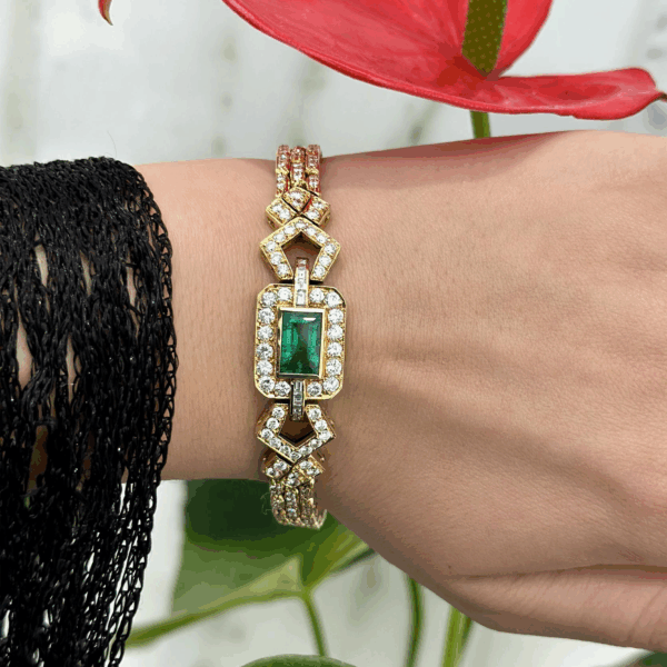 Emerald Grain de Riz Bracelet
