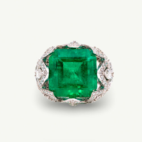 Unknown copie 17.81 ct Colombian Emerald Lace Ring