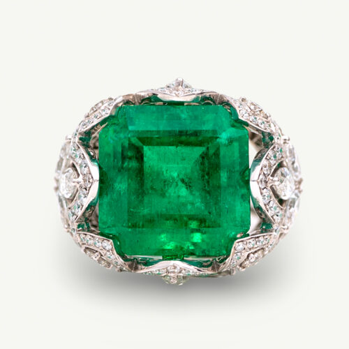 Unknown copieB 17.81 ct Colombian Emerald Lace Ring