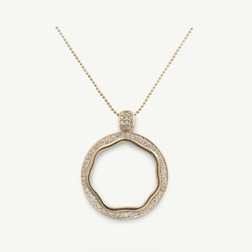 Yellow gold and diamond pendant necklace