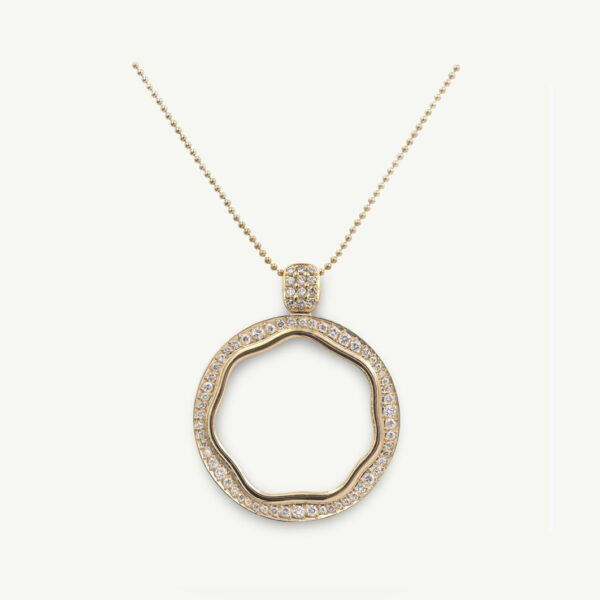 Yellow gold and diamond pendant necklace