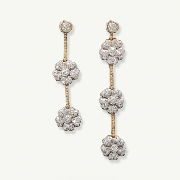 Unknown copie Diamond Flower Dangle Earrings