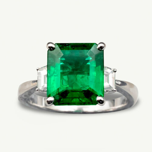Unknown copie 2.98 ct Emerald Three-Stone Ring