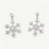Cover_Snowflake_Diamond Long 18K white gold diamond snowflake earrings with open star-shaped motifs and elongated silhouette.