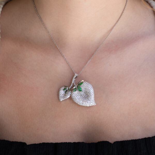 diamond-leaf-heart-pendant-brooch-white-gold Leaf Heart Pendant / Brooch