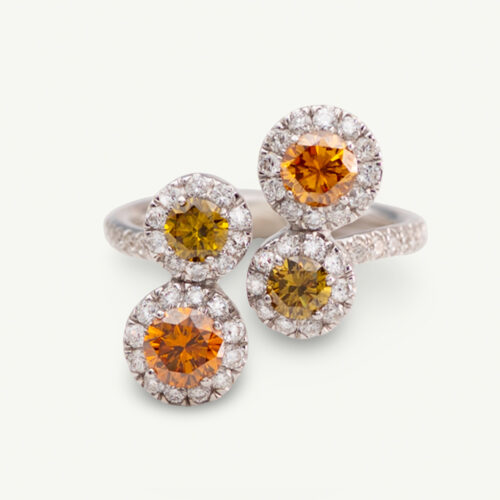 B Diamond Quartet Ring