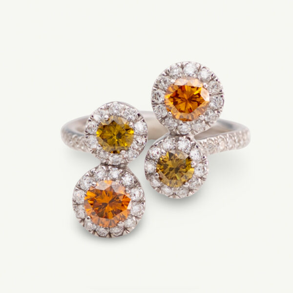 B Diamond Quartet Ring