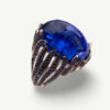 Cover_ClarisA_Tanzanite_Sapphire tanzanite cabochon and sapphire ring in white gold with sculptural curved design