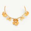 Italian Diamond Floral Collar Necklace in Yellow Gold Floral Diamond Necklace