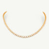 Milgrain Diamond Tennis Necklace Yellow Gold 18k yellow gold tennis necklace with graduated round diamonds in a milgrain setting.