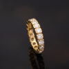 Hexagon Diamond Eternity Ring in 18K Yellow Gold 18K yellow gold eternity ring with round brilliant-cut diamonds in hexagonal gold settings.
