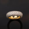 Diamond Bombe Ring in 18K White & Yellow Gold 18K white and yellow gold diamond bombe ring set with diamonds and featuring a rounded dual-tone design.