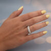 Diamond Bombe Ring in 18K White & Yellow Gold 18K white and yellow gold diamond bombe ring set with diamonds and featuring a rounded dual-tone design.