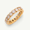Hexagon Diamond Eternity Ring in 18K Yellow Gold 18K yellow gold eternity ring with round brilliant-cut diamonds in hexagonal gold settings.
